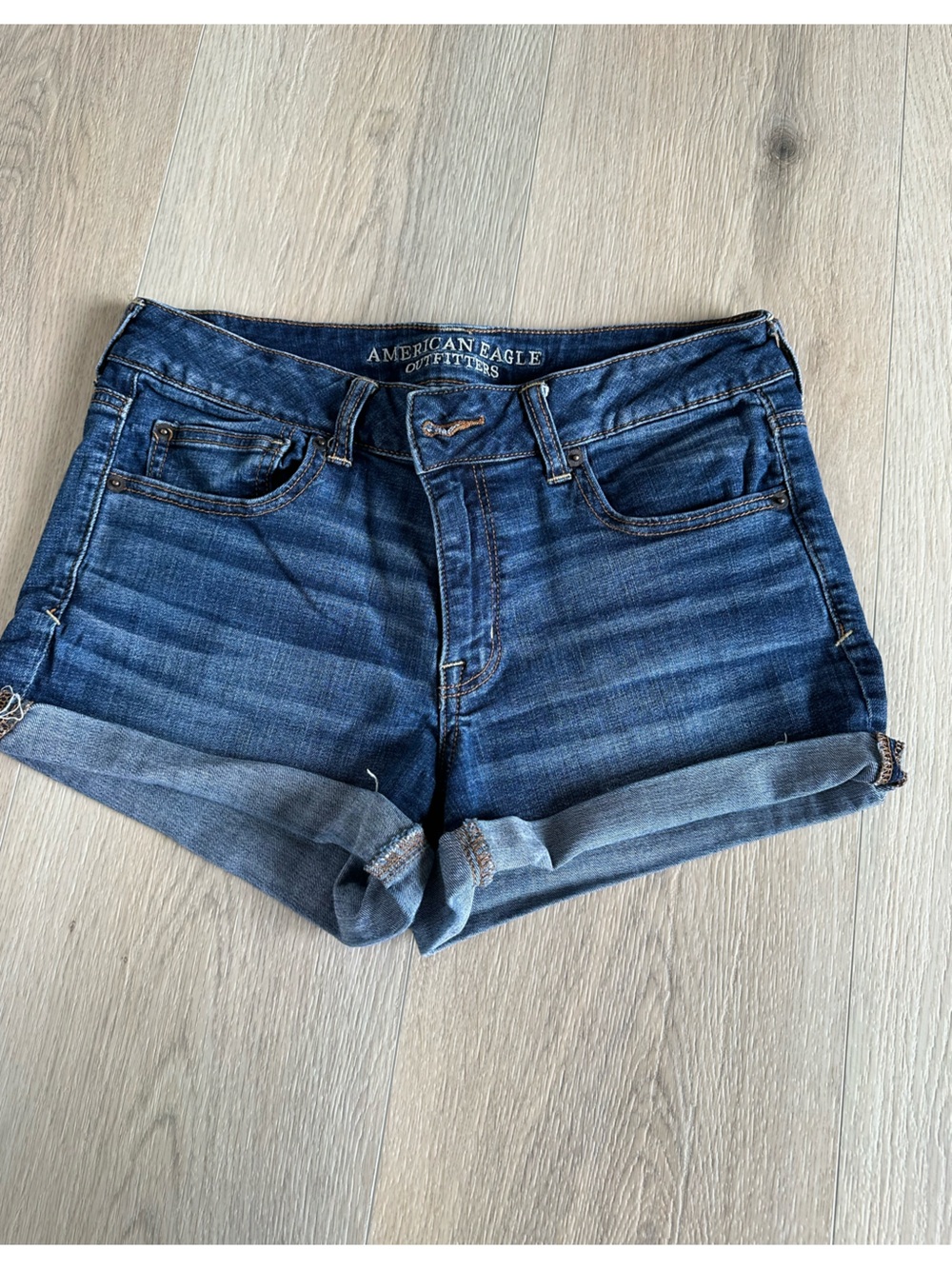 American Eagle Shortie Denim Shorts - Blue